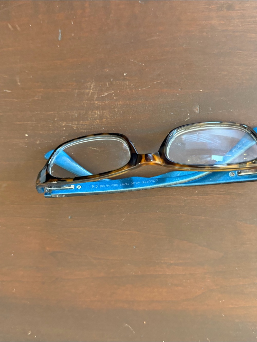 LensCrafters Women’s Frame Glasses Tortoiseshell with Blue Temples - Picture 2 of 8